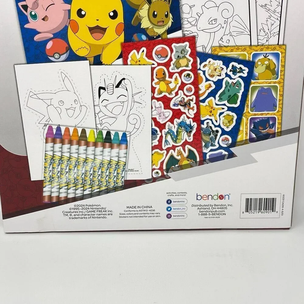 Pokémon Super Color Sticker & Design Activity Set with 4 Posters New Sealed